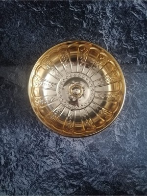 Özbience Nostaljik Osmanlı Demir Hamam Tası, Altın Sarı, 20 cm