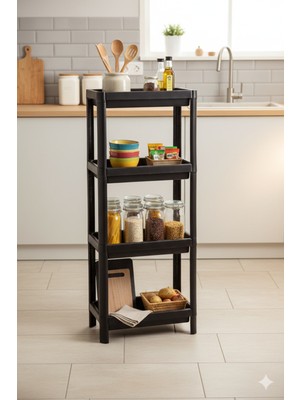 Özbience Çok Amaçlı 4 Katlı Lüks Pratik Raf Ünitesi, Banyo, Mutfak, Balkon Için