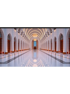 Beyaz Zeminli Koridor Poster Duvar Kağıdı