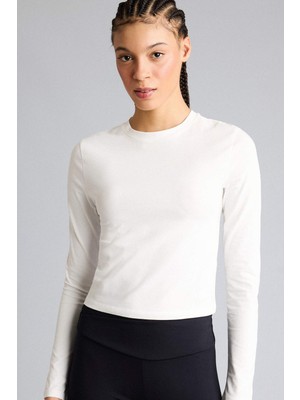 DeFacto Slim Fit Dar Kesim Bisiklet Yaka Sporcu Uzun Kollu Tişört F9087AX26SP