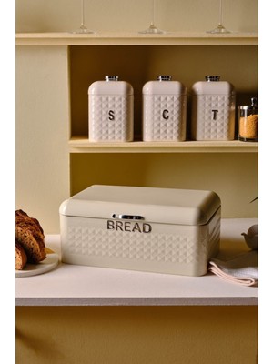 Özbience Elmas Karbon Çelik Ekmek Kutusu Saklama Kabı Xl 35 cm Hediyeli