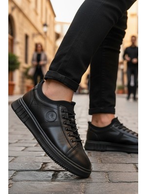 Enoch Hakiki Deri Arma Detaylı Erkek Sneaker Ayakkabı Ortopedik Taban
