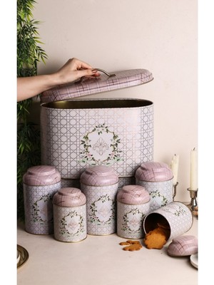 Özbience Oval Ekmek Kutusu 7'li Set, Şık ve Pratik Mutfak Saklama Çözümü