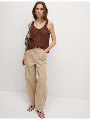 Marks & Spencer Pamuklu Lastikli Bel Pantolon