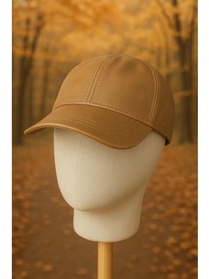 Hamze %100 Kuzu Derisi Günlük Deri Şapka Cap