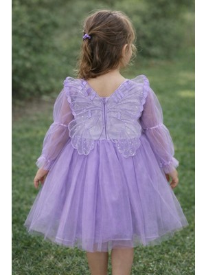 Bes Trend Kız Çocuk Melek Kanatlı Özel Gün Party Elbise 1-5 Yaş