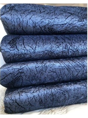 Lacivert Damarlı FavoriTeks Süngerli Kaymaz Çekyat Örtüsü %100 Polyester Antibakteriyel Kumaş