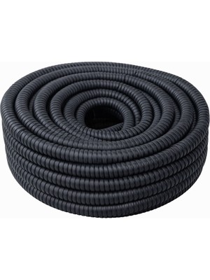 Has Light Pvc Kaplı Izoleli Çelik Spiral Boru 32 mm 25 Metre Siyah