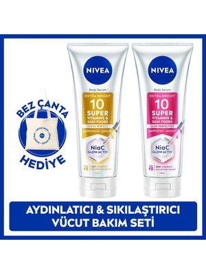 Nivea SPF15 Süper10 Serum Etkili Vücut Losyon 170 ml Tüm Cilt Tipleri İçin Nemlendirici ve Çanta Hediye