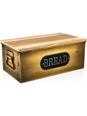 Özbience Altın Kaplama Köşeli Ekmek Kutusu, Şık ve Fonksiyonel Tasarım