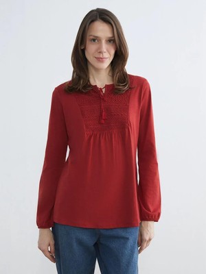 LC Waikiki Bağlamalı Yaka Nakışlı Bluz  (S6)