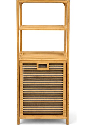 Erkugo Bambu 3 Raflı Kirli Sepeti, Çok Amaçlı Banyo Düzenleyici, Çamaşır Sepeti Organizer, Raf