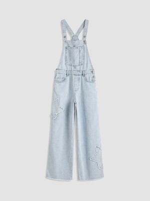 LC Waikiki Kare Yaka Kız Çocuk Jean Salopet  (S6)