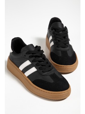 Tonny Black Kadın Siyah Kadın Rahat Kalıp Yumuşak Deri Sneaker