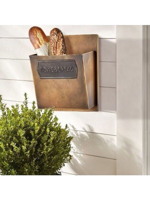 Özbience Şık Galvaniz Metal Ekmek ve Gazetelik, Asma Tasarım, 37X27X17CM