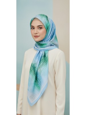 Aliva Scarf Pamuk Ipek Çizgi Desenli Şal