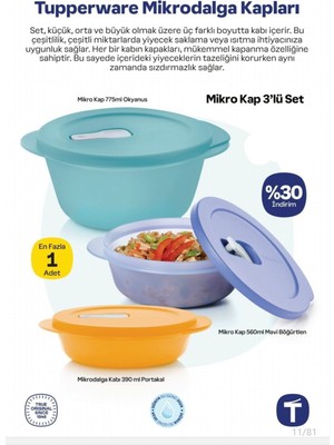 Özbience Pratik ve Şık 3'lü Mikro Kaplar Seti, Sağlıklı Saklama Çözümleri