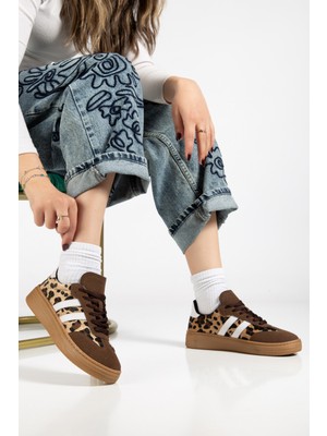 Tonny Black Kadın Acı Kahve Kadın Rahat Kalıp Yumuşak Deri Sneaker