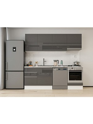 Alvinka 230X210 cm Hg_j Mutfak Dolabı Antrasit - Mdf