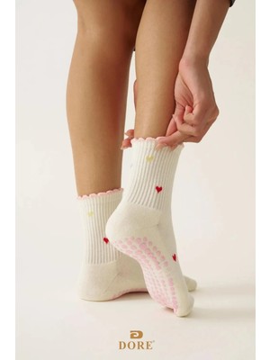 Dore Orijinal Kadın Yeni Sezon Yoga Sports Trend Model Pilates ve Yoga Kaydırmaz Tabanlı Çorap