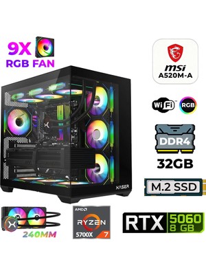 Xaser Sword X50 Ryzen 7 5700X 32GB Ram 1tb M.2 Nvme SSD 8gb RTX5060 Sıvı Soğutmalı Tavsiye Sistem