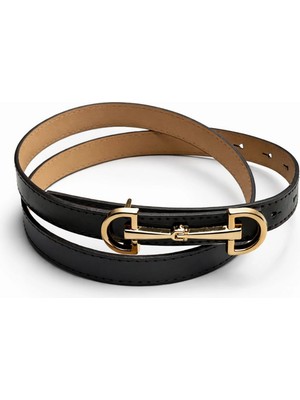 Purple By Banu Siyah Horsebit Toka Kemer