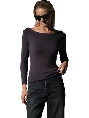 Domoda Örme Soft Touch Premium Kayık Yaka Uzun Kol Bluz @sayat