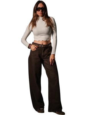 Domoda Normal  Bol  Salaş Geniş Paça Wide Leg Super Baggy Kadın Pantolon @havana