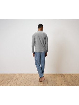 Tchibo Erkek Pijama, Single Jersey, Henley