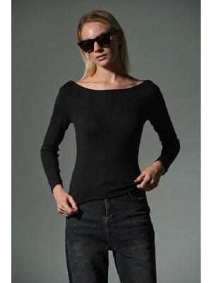 Domoda Örme Soft Touch Premium Kayık Yaka Uzun Kol Bluz @sayat