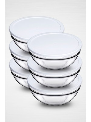 Özbience 6'lı Kapaklı Saklama ve Kase Takımı, 1700CC, Pratik ve Şık Set