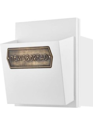 Özbience Şık Galvaniz Metal Asılan Ekmek ve Gazetelik, Beyaz, 37X27X17 cm