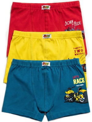 Öts Erkek Çocuk Boxer 3'lü Baskılı (%96 Pamuk - %4 Elastan)