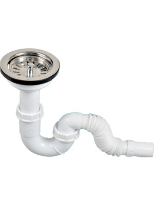 Gama S Tekli Çöpmak Sifonu Körüklü Derin Taşmasız Lavabo Gideri