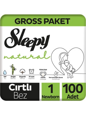 Sleepy Natural Gross Paket Bebek Bezi 1 Numara Newborn 100 Adet