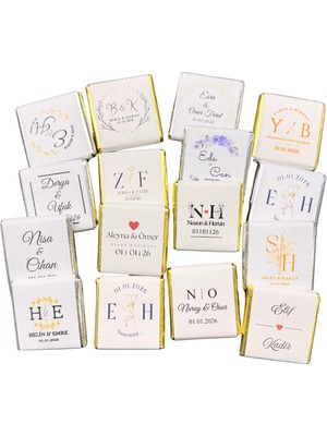 Bubi Çikolata Isme Özel Söz/nişan Çikolatası 144 Adet