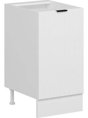 Alvinka Mutfak Modül Mbr_b Alt 1K1R 45CM Dolap Beyaz Beyaz Mdf