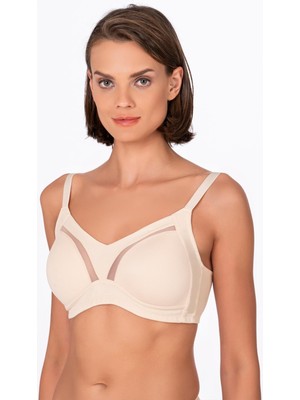 NEWBRA LINGERIE Kadın Tül Detay Toparlayıcı Sütyen | Ten 706