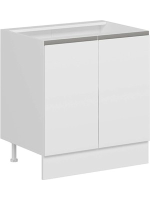 Alvinka Mutfak Modül Hg_j Alt 2K1R 80CM Dolap Beyaz Beyaz Suntalam