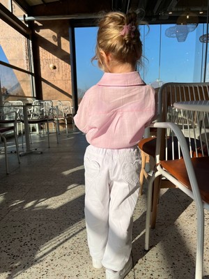 Laciel Paris Pembe Gömlek ve Kalpli Kot Pantolon