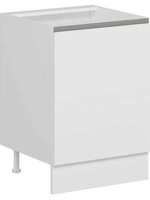 Alvinka Mutfak Modül Hg_j Alt 1K1R 60CM Dolap Beyaz Beyaz Mdf