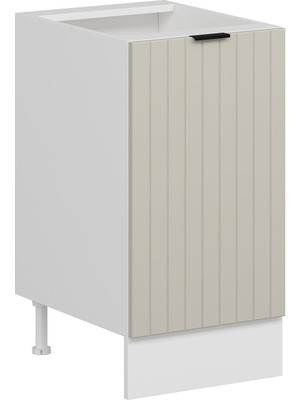 Alvinka Mutfak Modül Mbr_b Alt 1K1R 45CM Dolap Beyaz Kumtaşı Mdf