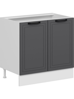 Alvinka Mutfak Modül Mbr_a Alt 2K1R 90CM Dolap Beyaz Antrasit Mdf