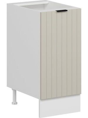 Alvinka Mutfak Modül Mbr_b Alt 1K1R 40CM Dolap Beyaz Kumtaşı Suntalam