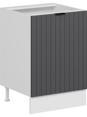 Alvinka Mutfak Modül Mbr_b Alt 1K1R 60CM Dolap Beyaz Antrasit Suntalam