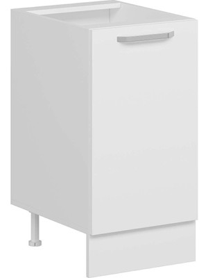 Alvinka Mutfak Modül Duz Alt 1K1R 45CM Dolap Beyaz Beyaz Mdf