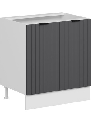 Alvinka Mutfak Modül Mbr_b Alt 2K1R 80CM Dolap Beyaz Antrasit Suntalam