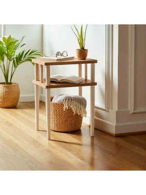 Hesa Candela Yan Sehpa Konik Ayaklı Atlantik Çam Desenli