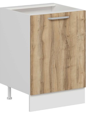 Alvinka Mutfak Modül Duz Alt 1K1R 60CM Dolap Beyaz Dore Suntalam