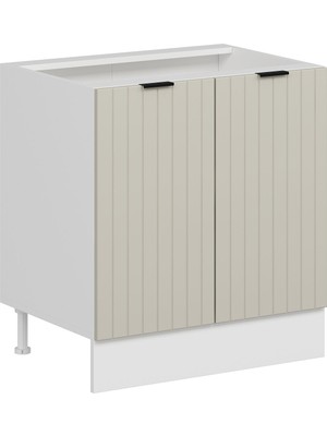 Alvinka Mutfak Modül Mbr_b Alt 2K1R 80CM Dolap Beyaz Kumtaşı Suntalam